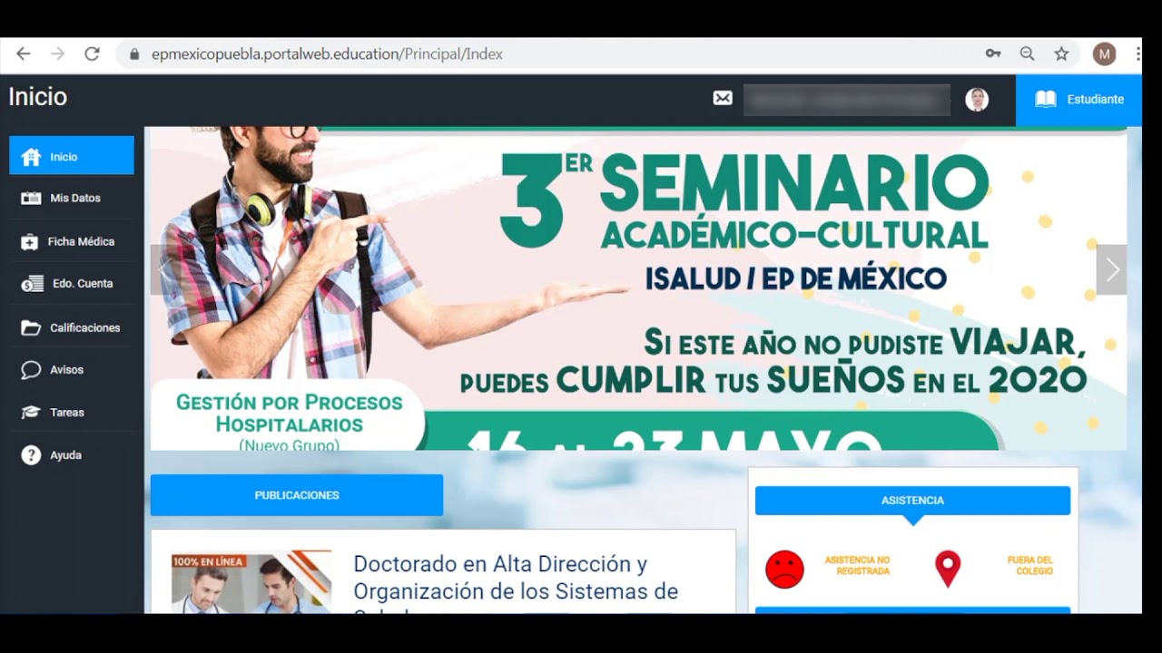 Página principal sistema Ágora