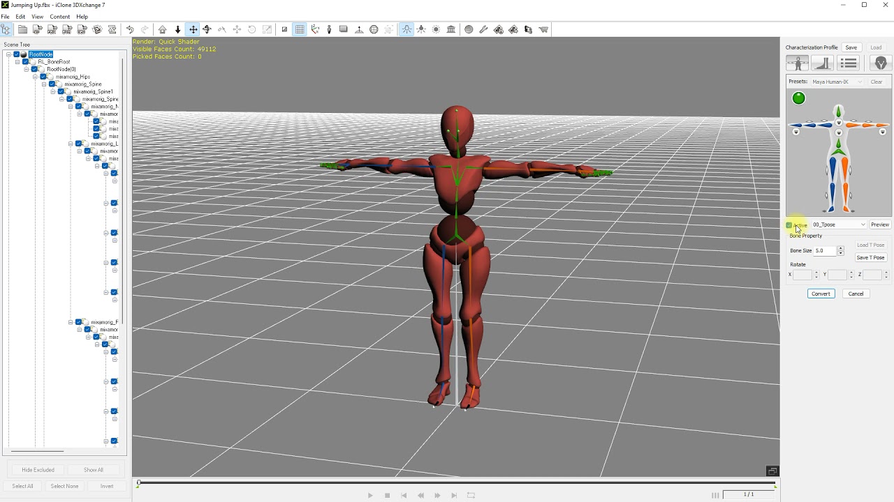 Exporting Mixamo animations to iClone with 3Dxchange.