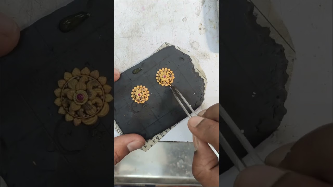 GOLD JUMKA MAKING PROCESS #shorts #makingjewellery #jumkaearrings #makingearrings #trending #jewelry