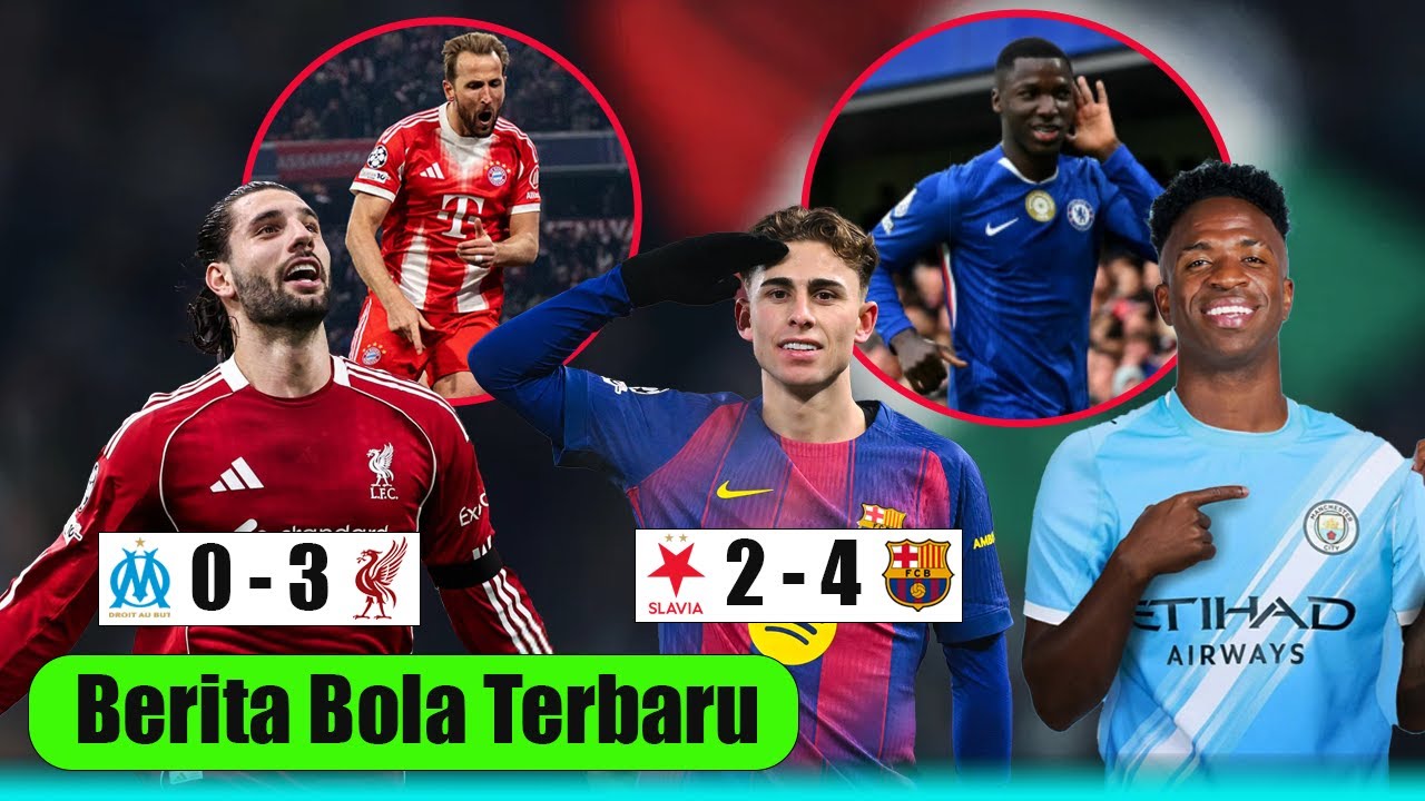Hasil Liga Champion: Barca Hajar Slavia Praha 😎 Liverpool Gilas Marseille 😱 Vinicius ke Man City