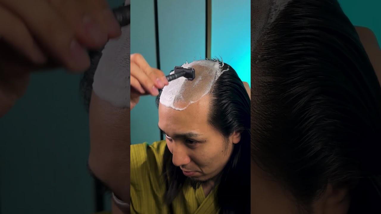 Cool shaving head #ASMR #SAMURAI #shavingtime #侍 #razor