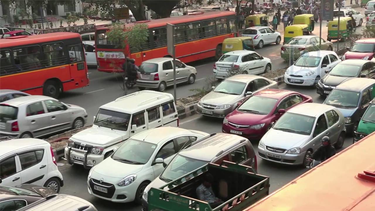 Massive traffic jam in New Delhi