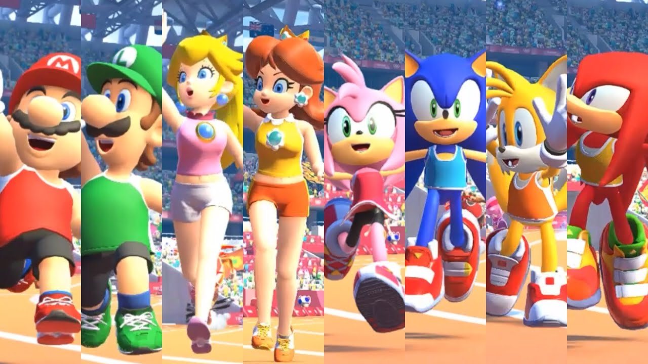 【マリオ&ソニック AT 東京2020オリンピック】全キャラクターで100m