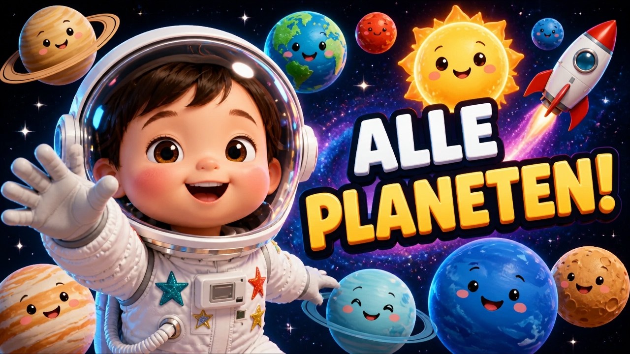 🎵 Weltall Lied für Kleinkinder | Lerne alle Planeten mit Bewegungen | Fröhliches Sonnensystem-Lied