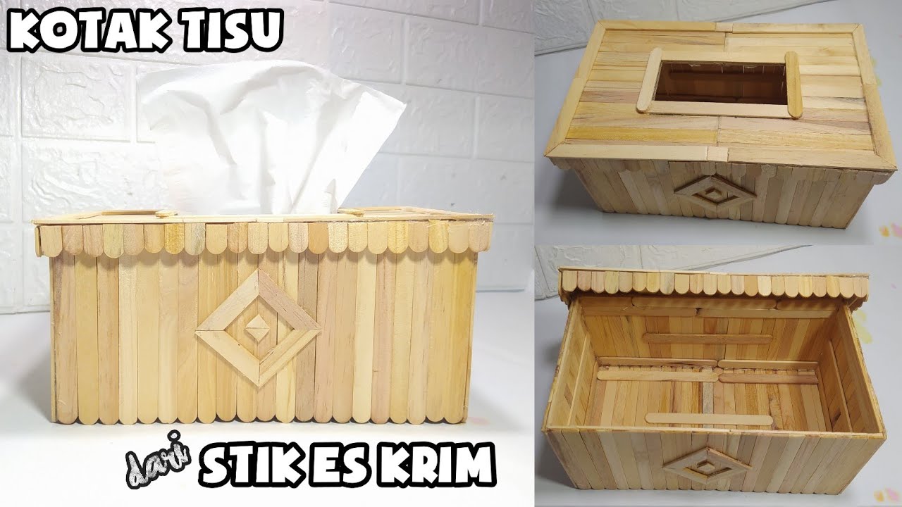 Cara Membuat Kotak Tisu Dari Stik Es Krim || DIY Kotak Tisu
