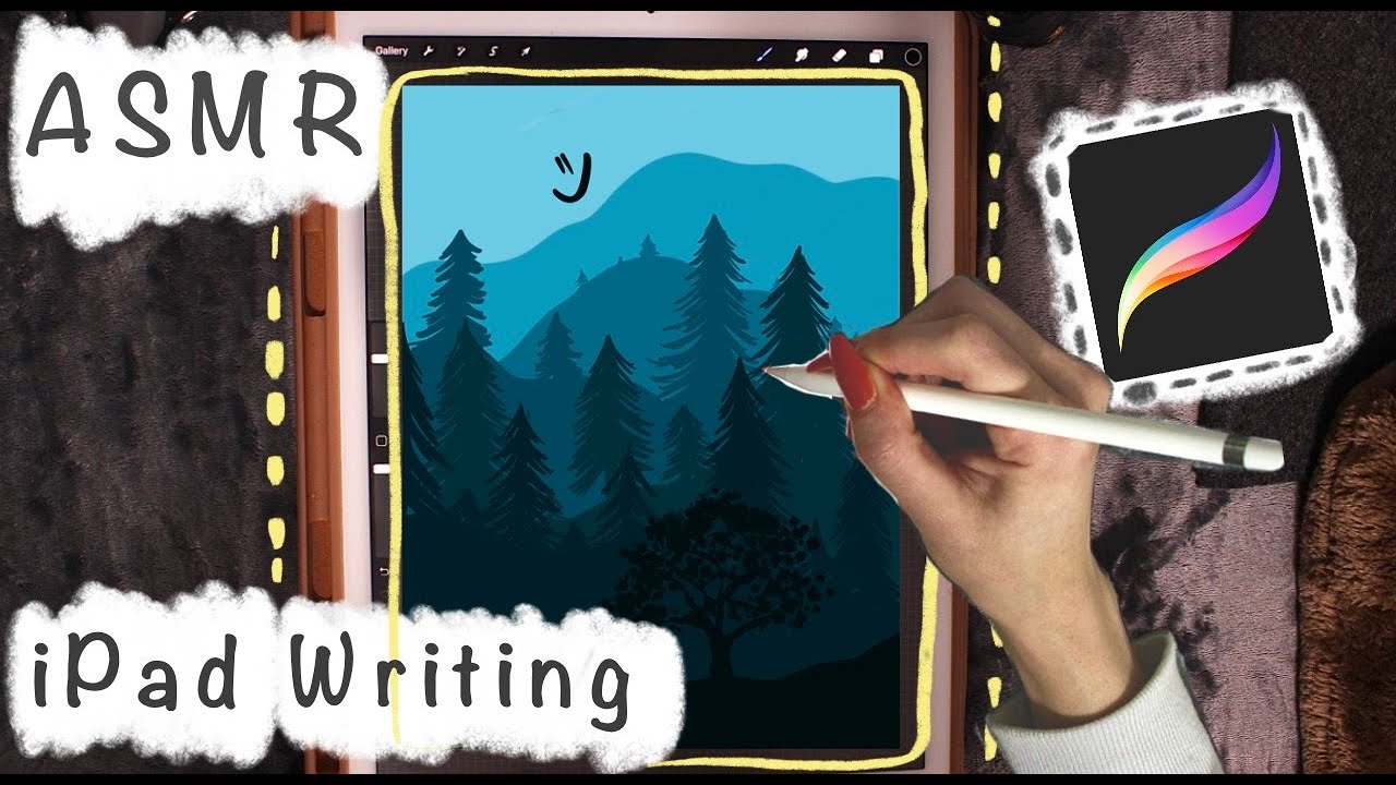 🤍 ASMR - Teaching you how to paint in Procreate - iPad Writing Sounds - Pure Whispering