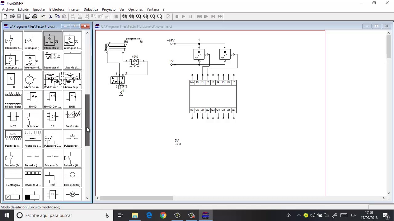 Tutorial FluidSIM Diagrama  electroneumatico y conexiones electricas EN  PLC