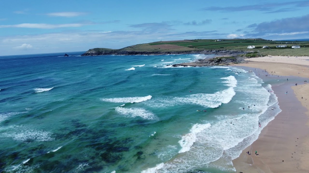 CONSTANTINE BAY,CORNWALL(AERIAL FOOTAGE)
