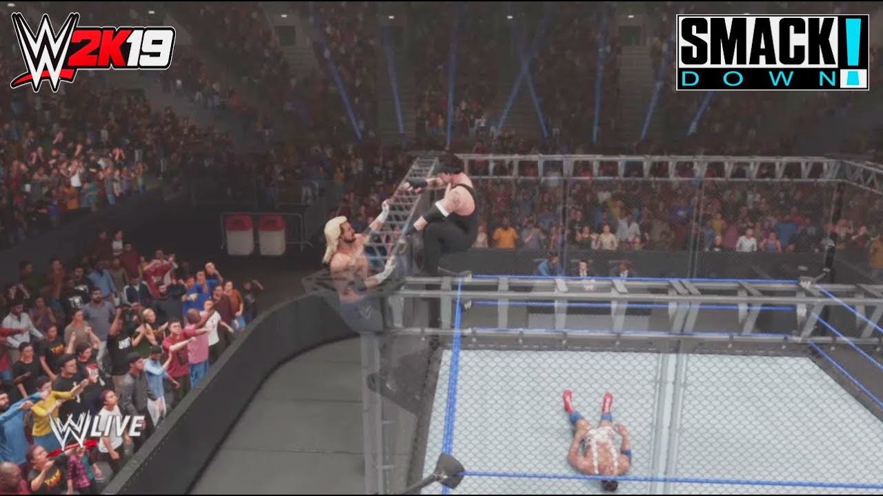 WWE-2K19-UnderTaker vs. Kurt Angle- WWE Steel Cage Match -SmackDown 2002-Gameplay
