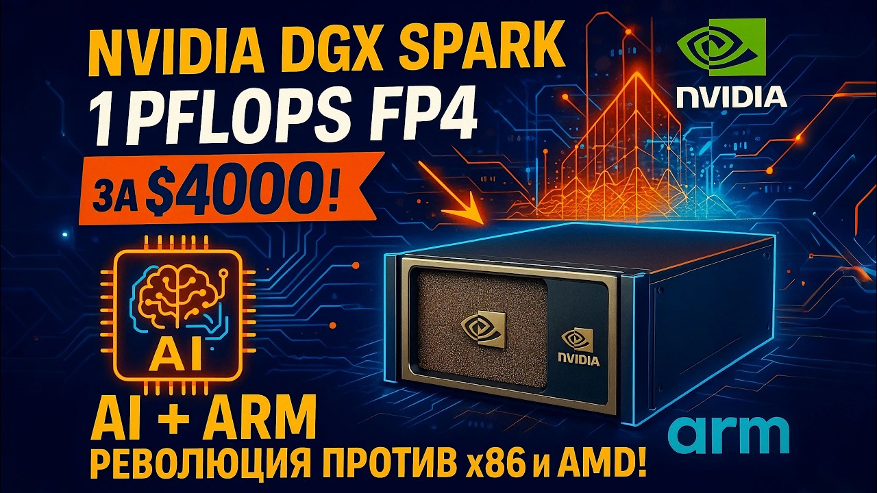 NVIDIA DGX Spark вышел! 128Гб и 1Pflops FP4 на столе за $4000. AI+ARM Революция против x86 и AMD. 