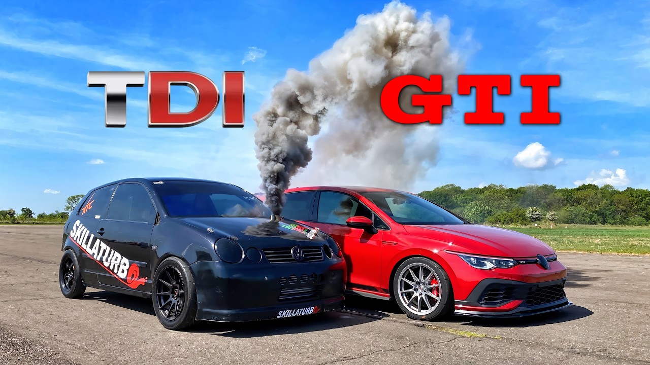GTI VS TDI.. 550BHP 1.9TDI POLO vs 550BHP GOLF GTI CS45