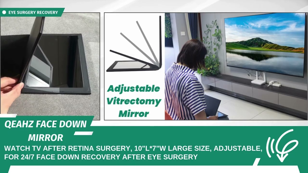 Vitrectomy Mirror,A leather-covered, foldable, portable mirror with adjustable size.
