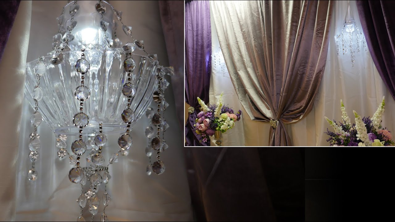 DIY Lit Event Chandeliers for Wedding Backdrop