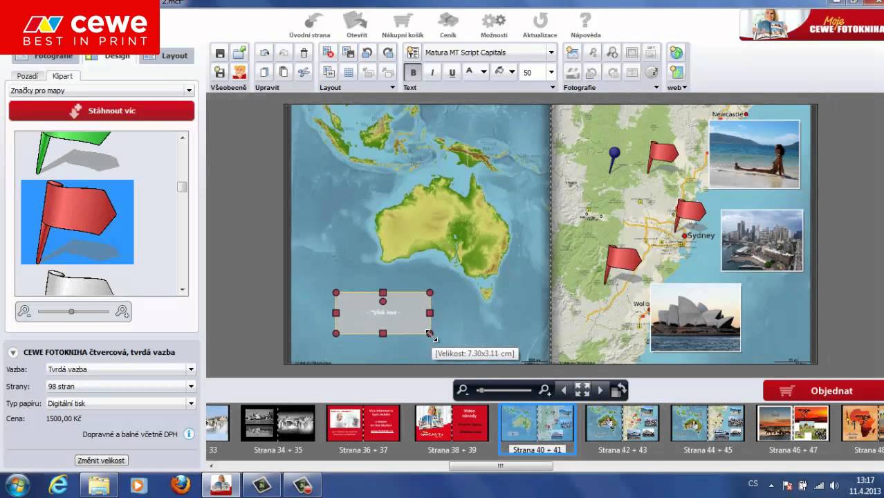 Vkládání map do CEWE FOTOKNIHY