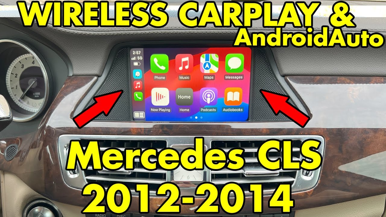 Беспроводная поддержка CarPlay и AndroidAuto в Mercedes CLS 2012 2013 2014 (C218)