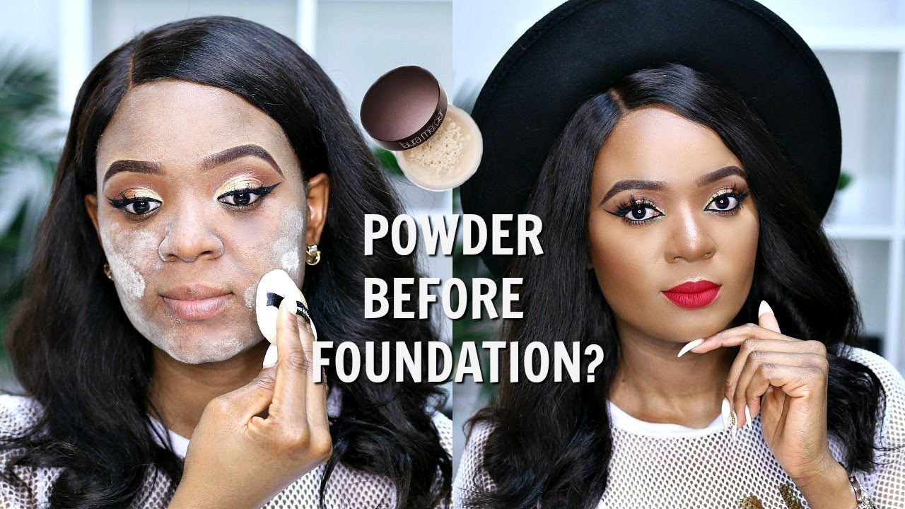 DOES IT REALLY WORK??? APPLYING POWDER BEFORE FOUNDATION TECHNIQUE + MAKEUP TUTORIAL | OMABELLETV