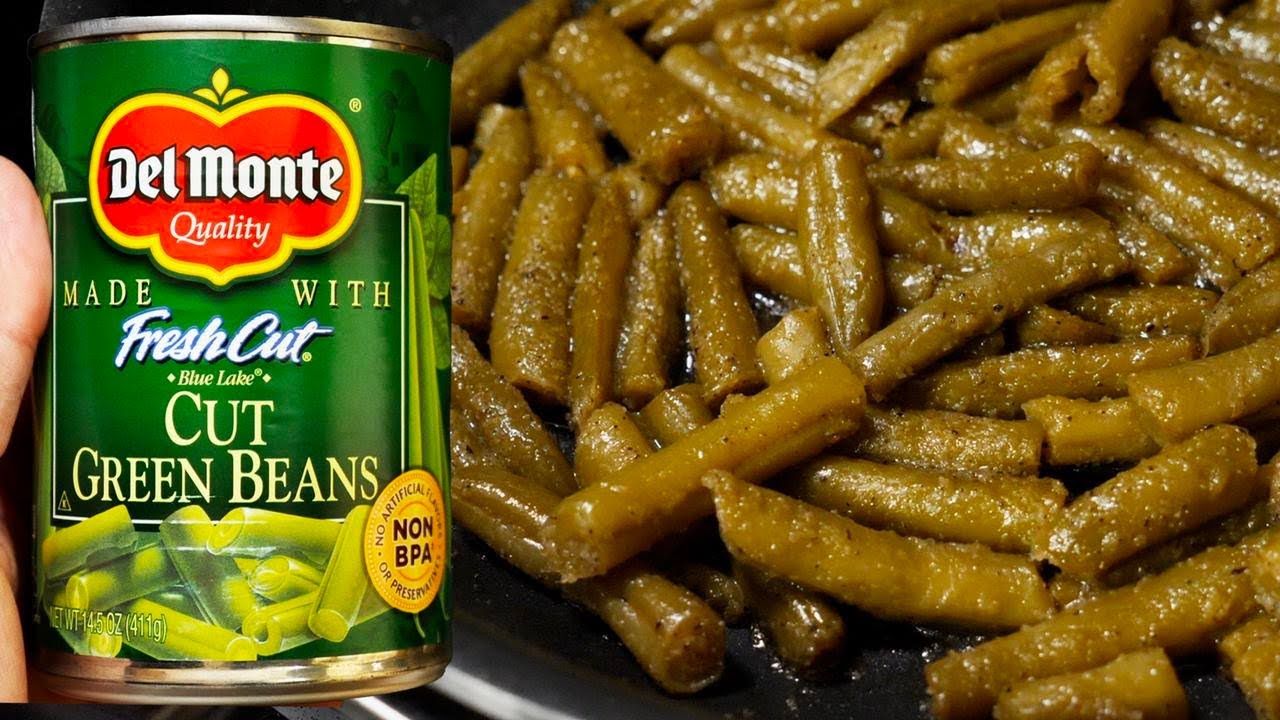 EASY Canned Green Beans Recipe - how to cook canned green beans