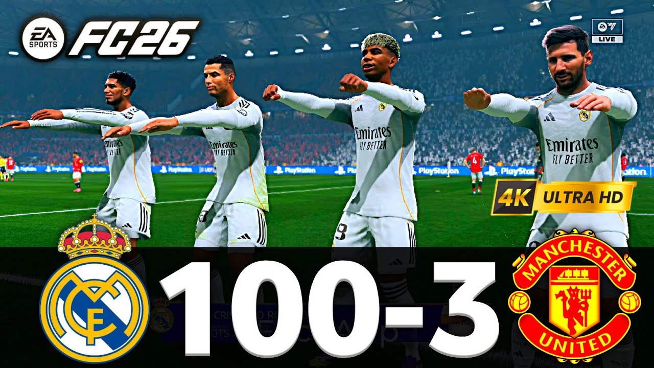 FIFA 26 - Месси, Роналду, Мбаппе, Неймар, все звезды | Реал Мадрид 100-3 Манчестер Юнайтед