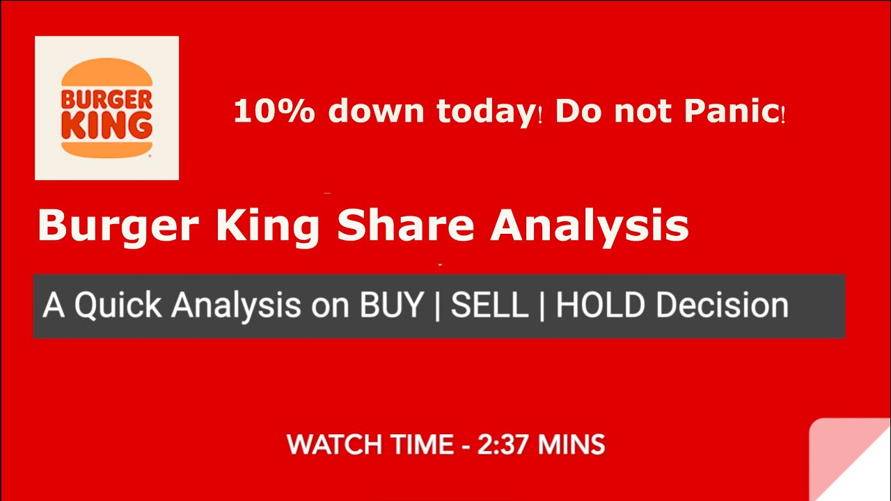 Why burger king falling ? | Burger King Share | Burger King Target | Burger King share news