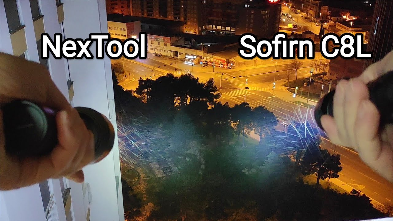 Sofirn C8L XHP50D-HI Vs NexTool XHP50.2 Flashlight - Beam Shot Comparison