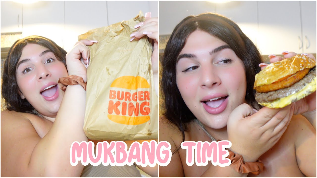Probando la NUEVA ‘Chili Cheese Burger’ de Burger King 🍔 *BORRACHA* | Deenah Sánchez