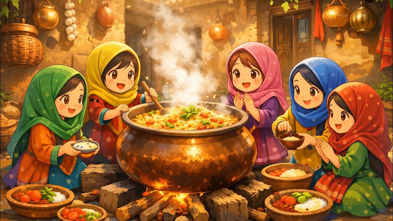 Mini girls making giant chicken biryani | desi punjab village vibes