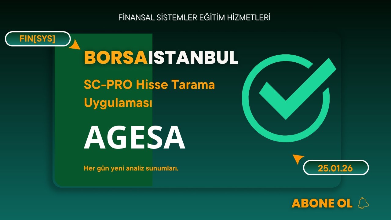 Agesa Hisse Analizi  ||  SC PRO Hisse Senedi Tarama Uygulaması