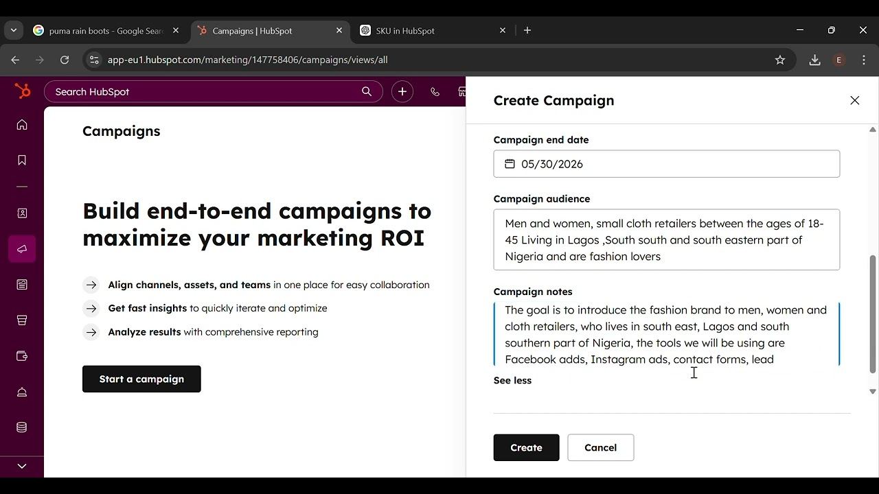 Marketing Campaigns With Hubspot