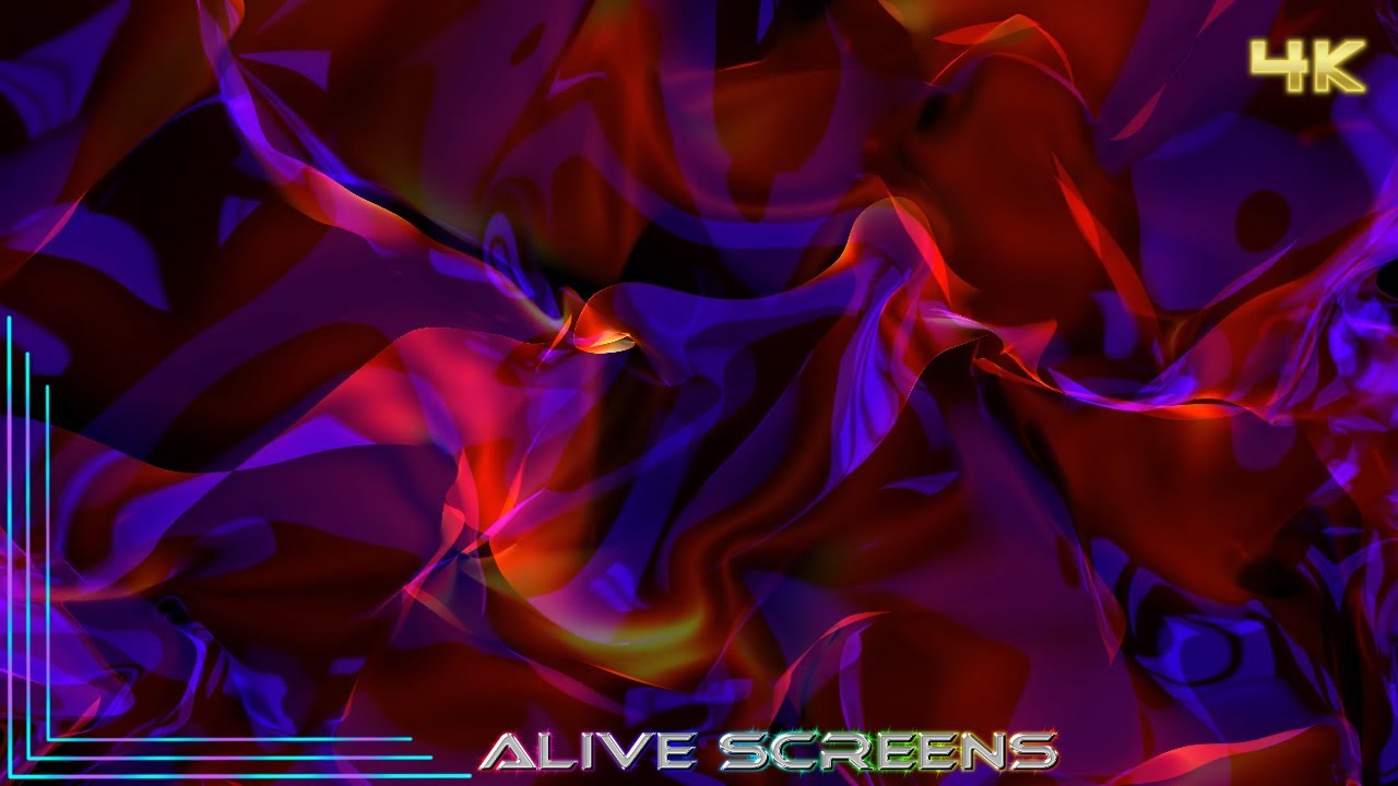 Red Purple Abstract Waves 4K Animated Motion Background Wallpaper Screensaver