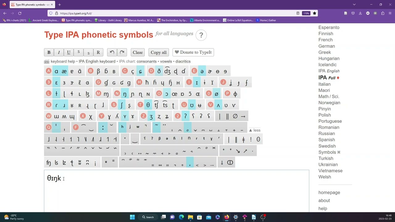 Phonetic transcription with an online IPA keyboard