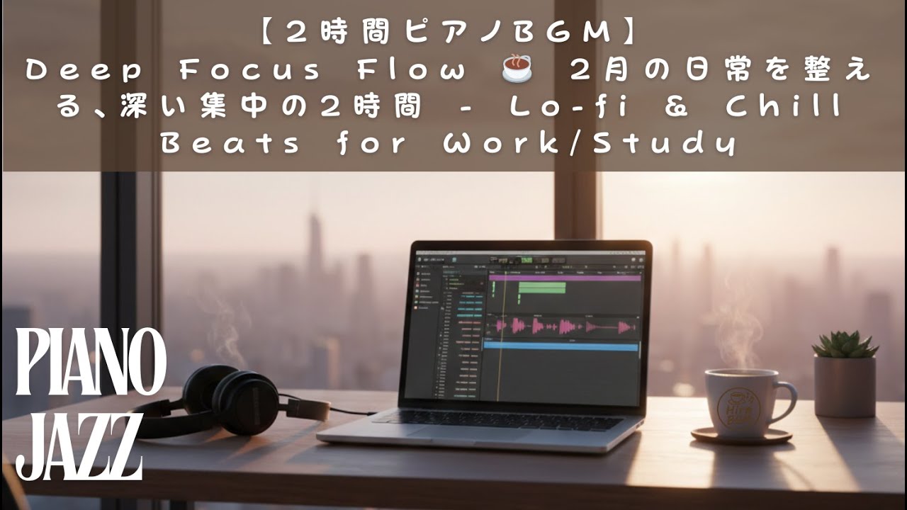 Deep Focus Flow ☕️ 2月の日常を整える、深い集中の2時間 BGM- Lo-fi & Chill Beats for Work/Study