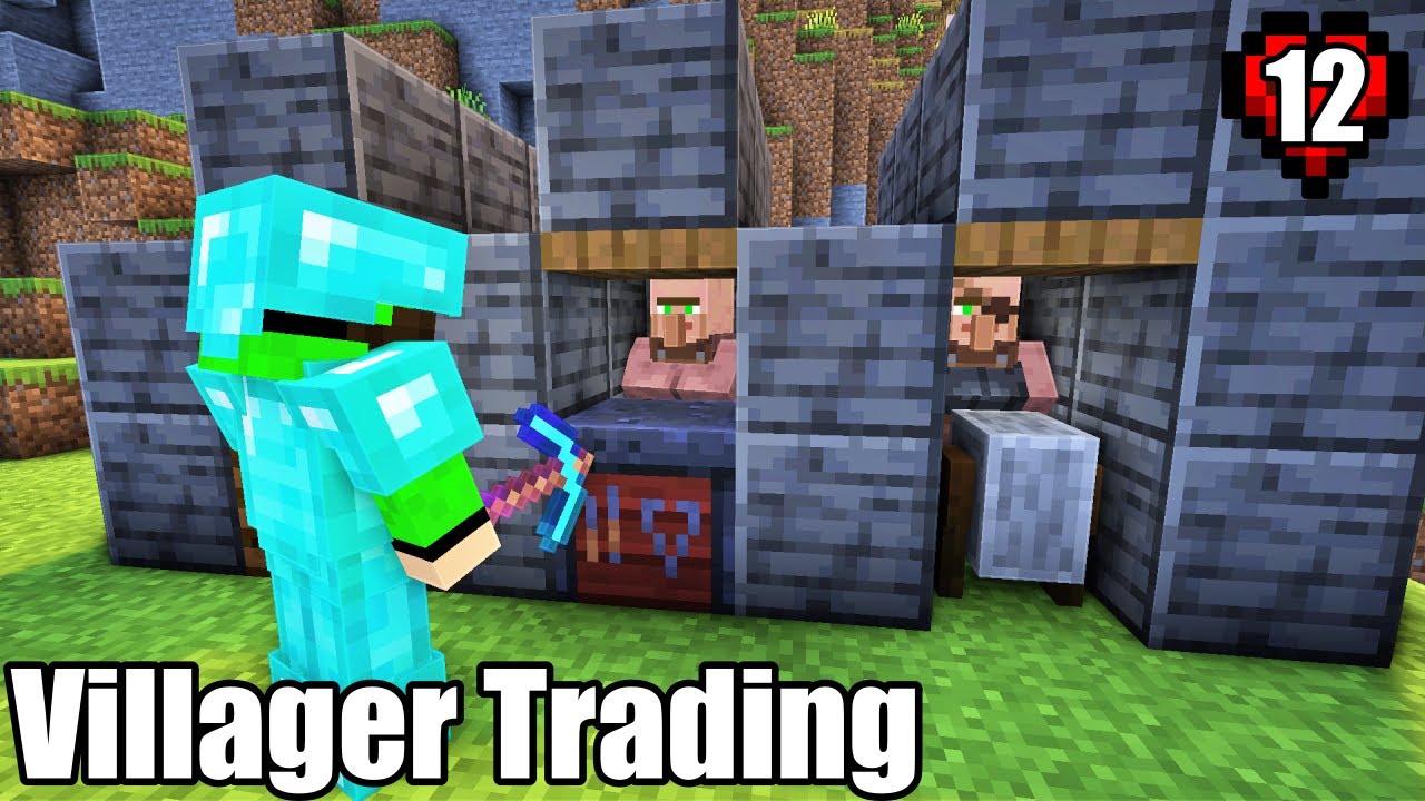 Trading with Villagers in Minecraft Hardcore  (Minecraft Hindi Ep 12)
