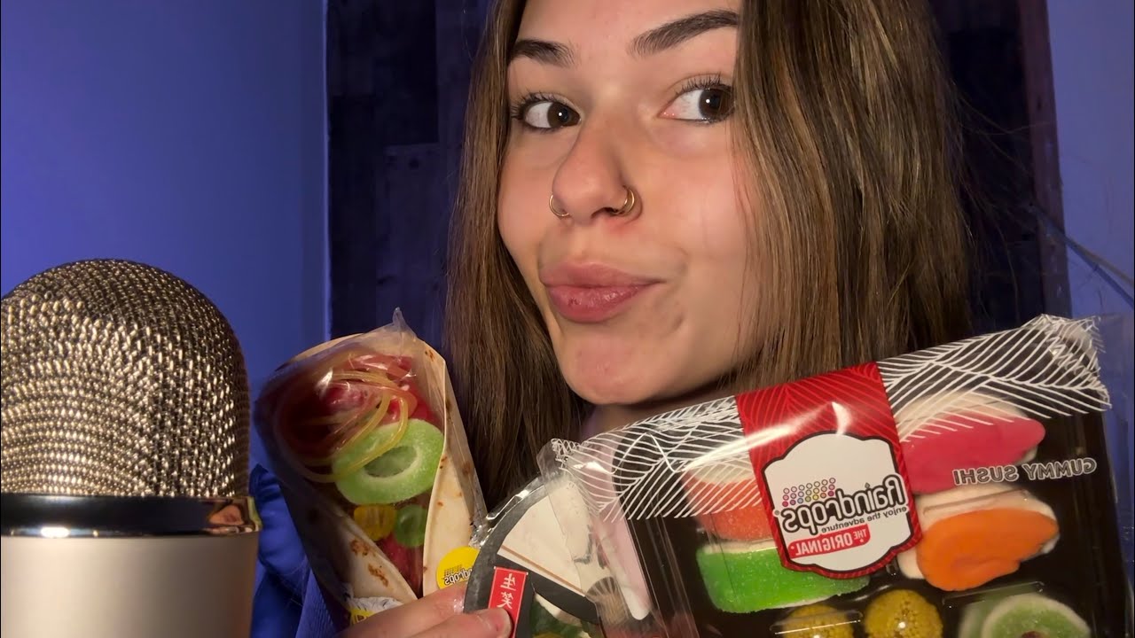 ASMR GUMMY CANDY MUKBANG💛 (Mouth Sounds & Whispering)