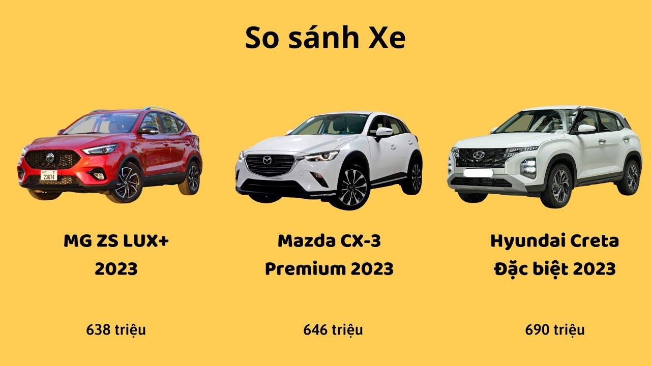 So sánh MG ZS LUX+ vs Mazda CX-3 Premium và Hyundai Creta Đặc biệt: So sánh chi tiết thông số