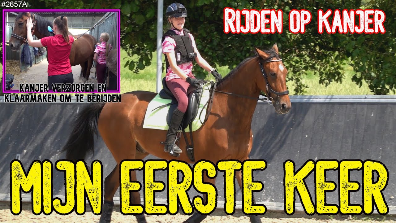PAARDRIJDEN op een ECHT DRESSUUR PAARD van VRIENDEN. Rijden op KANJER en doe een soort PROEFJE#2657A