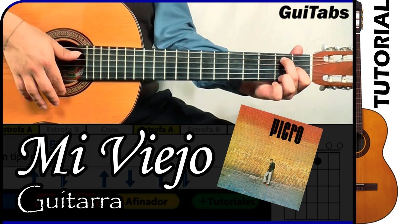 Cómo tocar MI VIEJO 👴 - Piero / Tutorial GUITARRA 🎸 / GuiTabs N°038