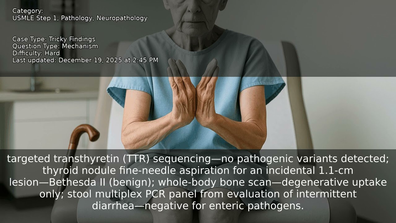Neuropathology, Pathology, USMLE Step 1 - Full Vignette with Extended Explanations
