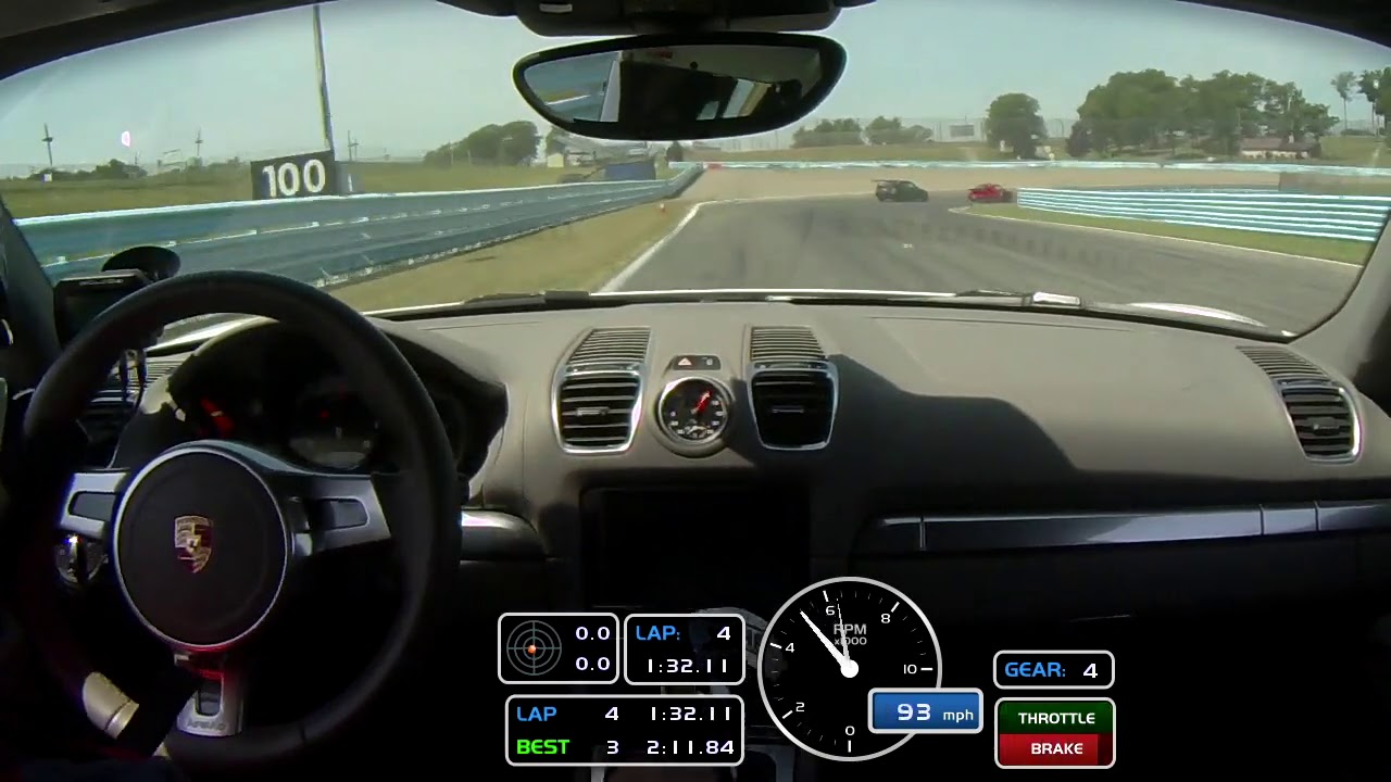 Porsche Cayman GTS at Watkins Glen – DE PCA Event Black run group (fast lap 2:11.8s)