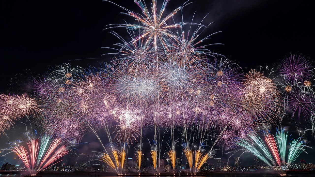 【4K/HDR】 なにわ淀川花火大会 2023 『第5部グランドフィナーレ ‘‘希望’’〜なにわの夜空に大瀑布〜/伊那火工堀内煙火店』