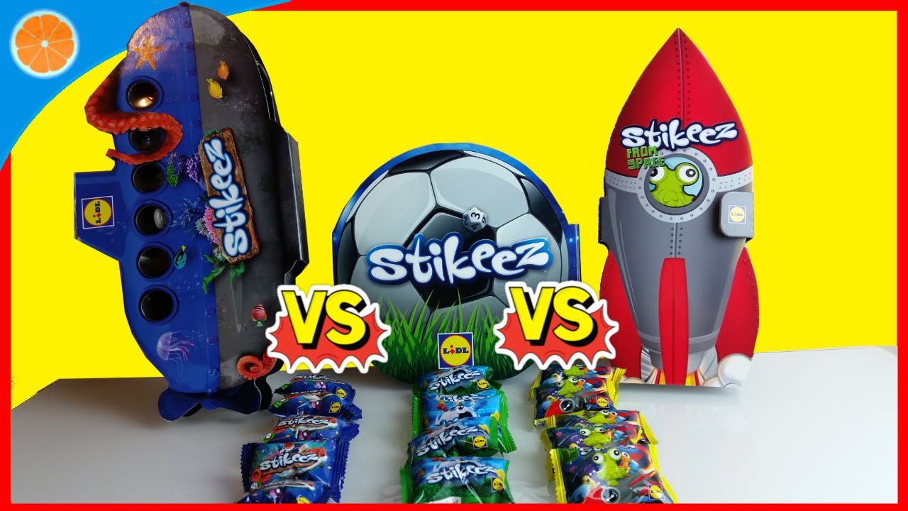 LIDL Stikeez 2016 из космоса против Stikeez чемпионата Евро 2016 против Stikeez 2015 подводная лодка