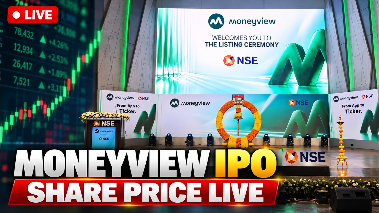 Выход Moneyview на IPO в прямом эфире | Листинг Moneyview на NSE в прямом эфире | Цена акций в пр...