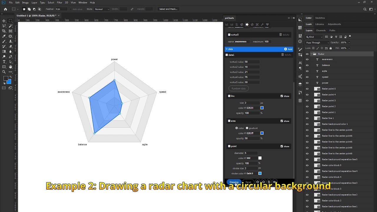 create radar chart in photoshop