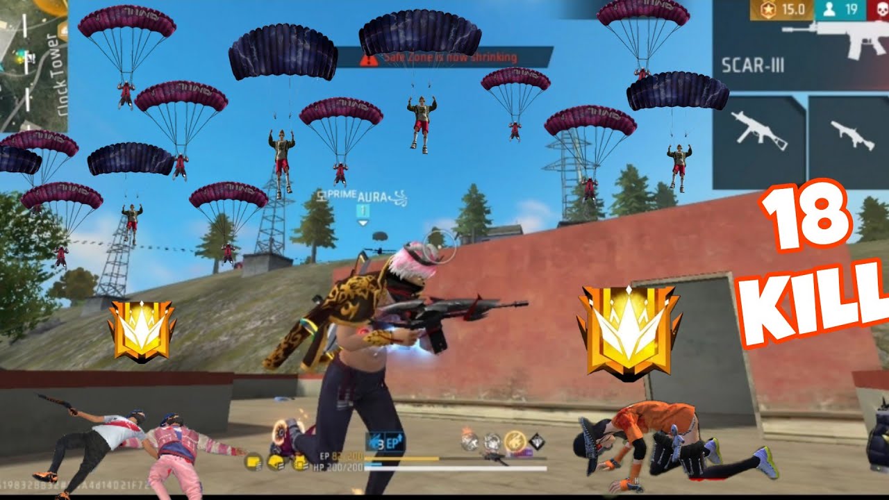 18 Kills 💪 UMP+SCAR 99% Headshot Rate ⚡| Solo Vs Squad🪂[ Full Gameplay ] FreeFire#freefire 