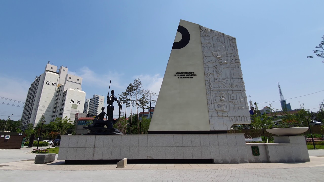 [4K]  Korean War Monument to the Colombia Army Eldorado 콜롬비아 참전 기념비 한국전쟁 엘도라도