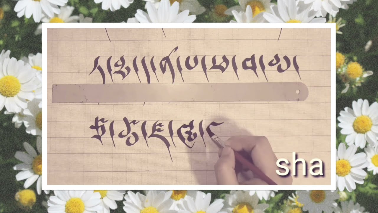 Tibetan Alphabet Calligraphy/Drutsa Script/티베트 알파벳 붓글씨
