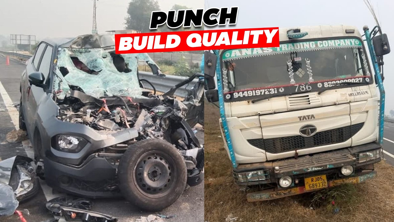 Tata Punch VS Tata Truck Crash At High Speed 5 Star Safety or Marketing?