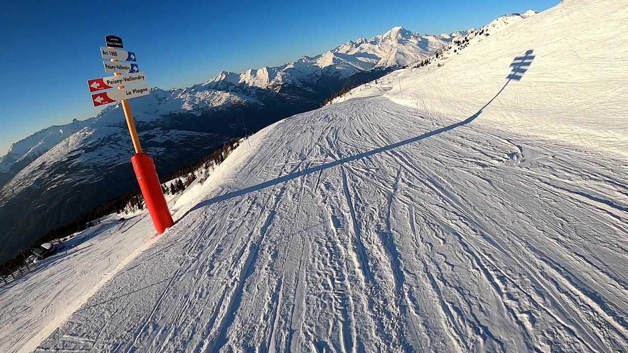 Golden Hour: Les Arcs Vallandry to Les Arc 1800 - Bluebird Skiing
