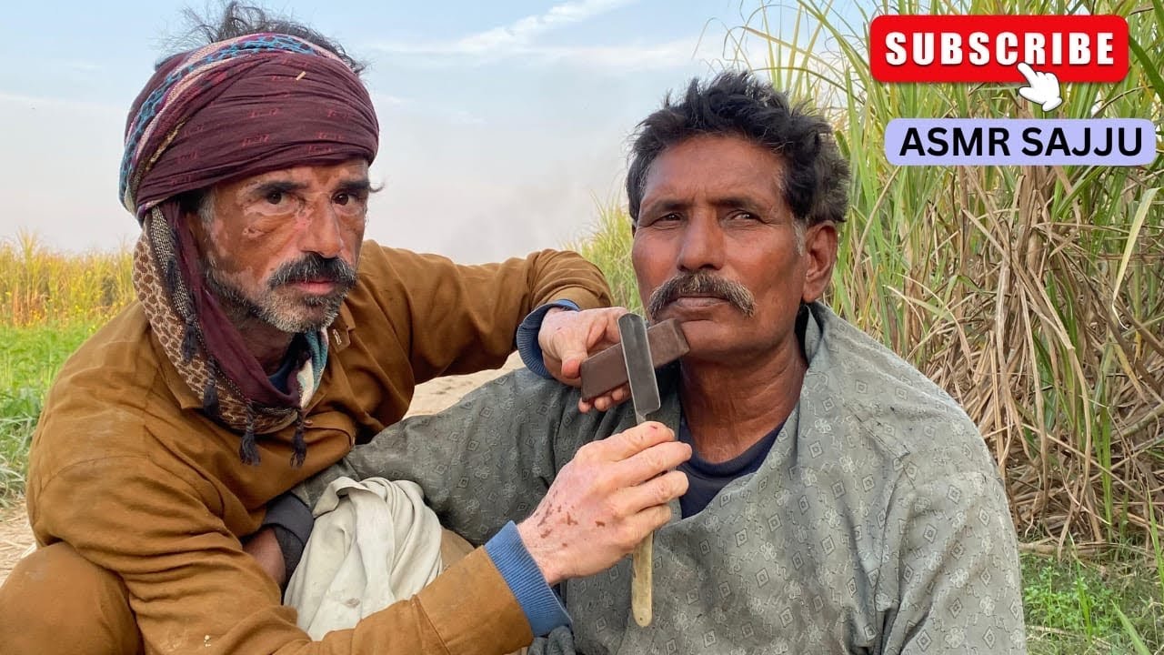 ASMR fastest shave razor in village [ASMR SAJJU]