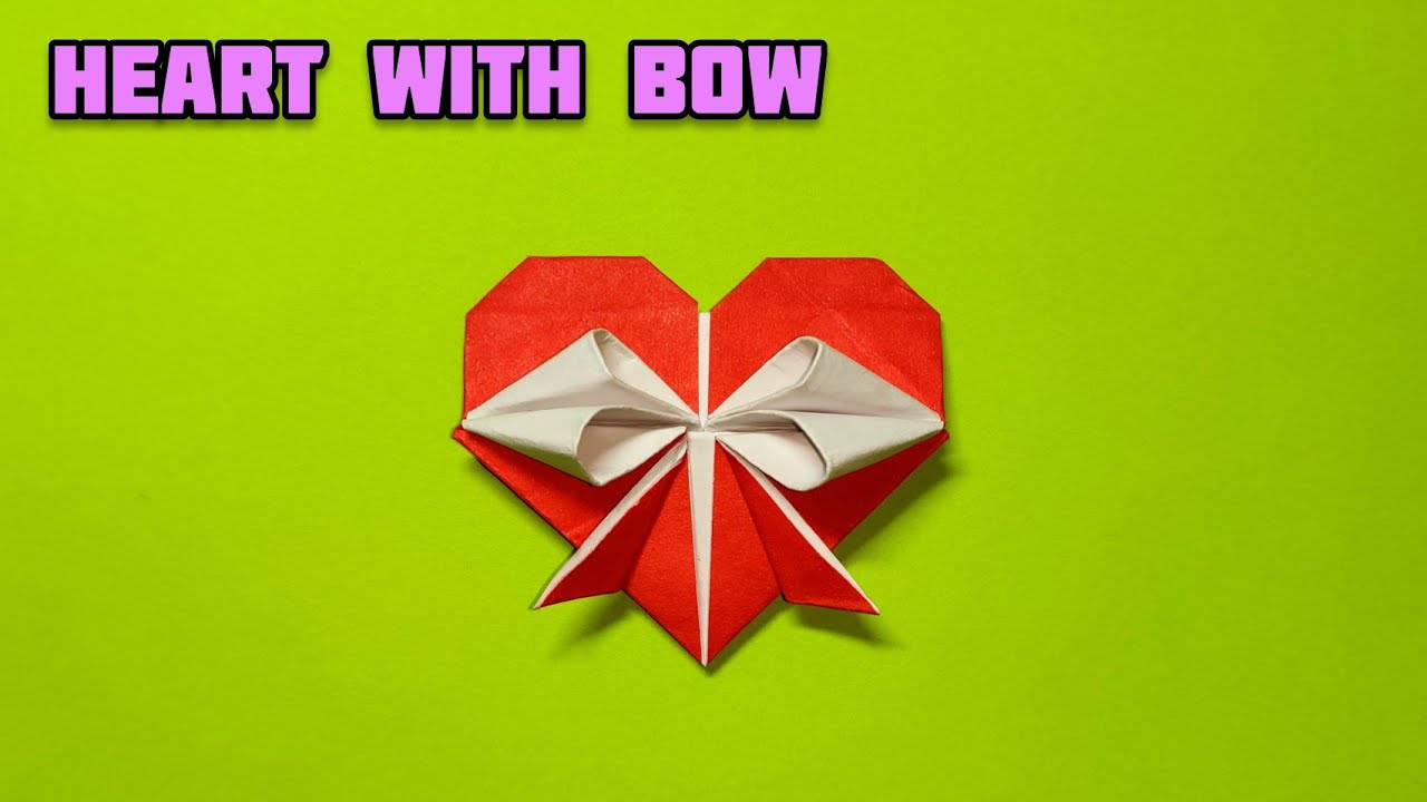 Origami Heart With Bow | Heart craft | Origami tutorial | Paper craft | DIY