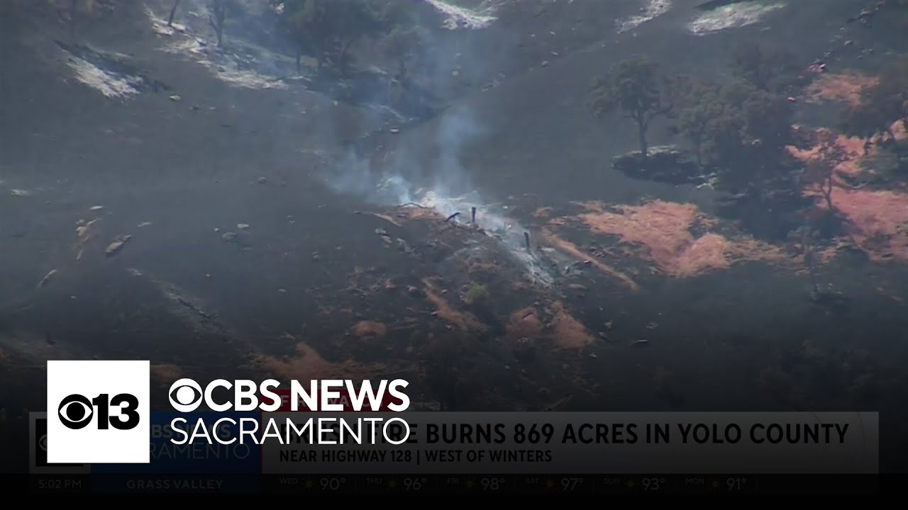 Putah Fire scorches more than 800 acres near Winters in Yolo County